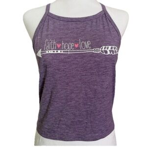 Girl's Vivilish Size Large Purple Tank Top Faith Love Hope